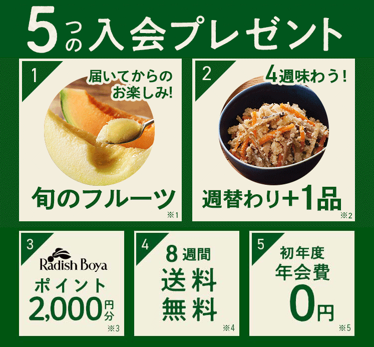 らでぃっしゅぼーやの15大入会プレゼント